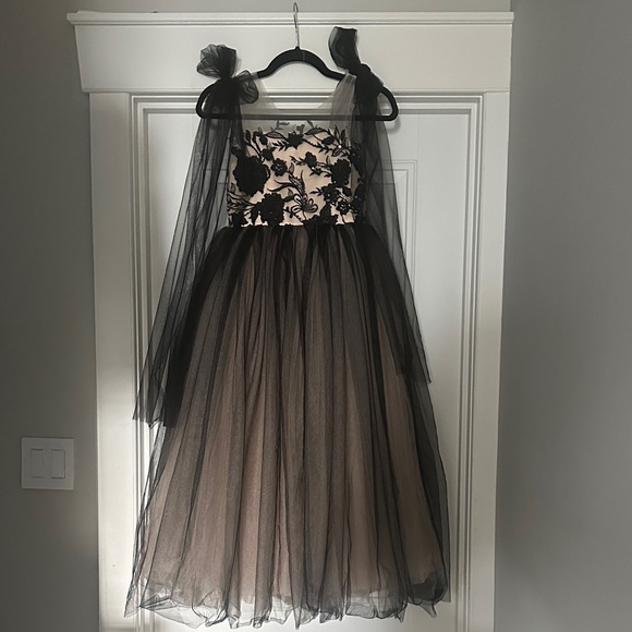 formal dress patterns images Berylove Women Elegant Black White Formal Dress with Slit Off the Shoulder Satin Mermaid Evening Dress, Black / US22W main image 0